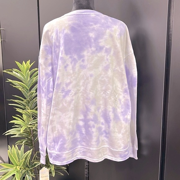 Dreamsicle Tie Dye Pullover,round neck,rib knit cuff/waist,extended hem - Picture 6 of 8